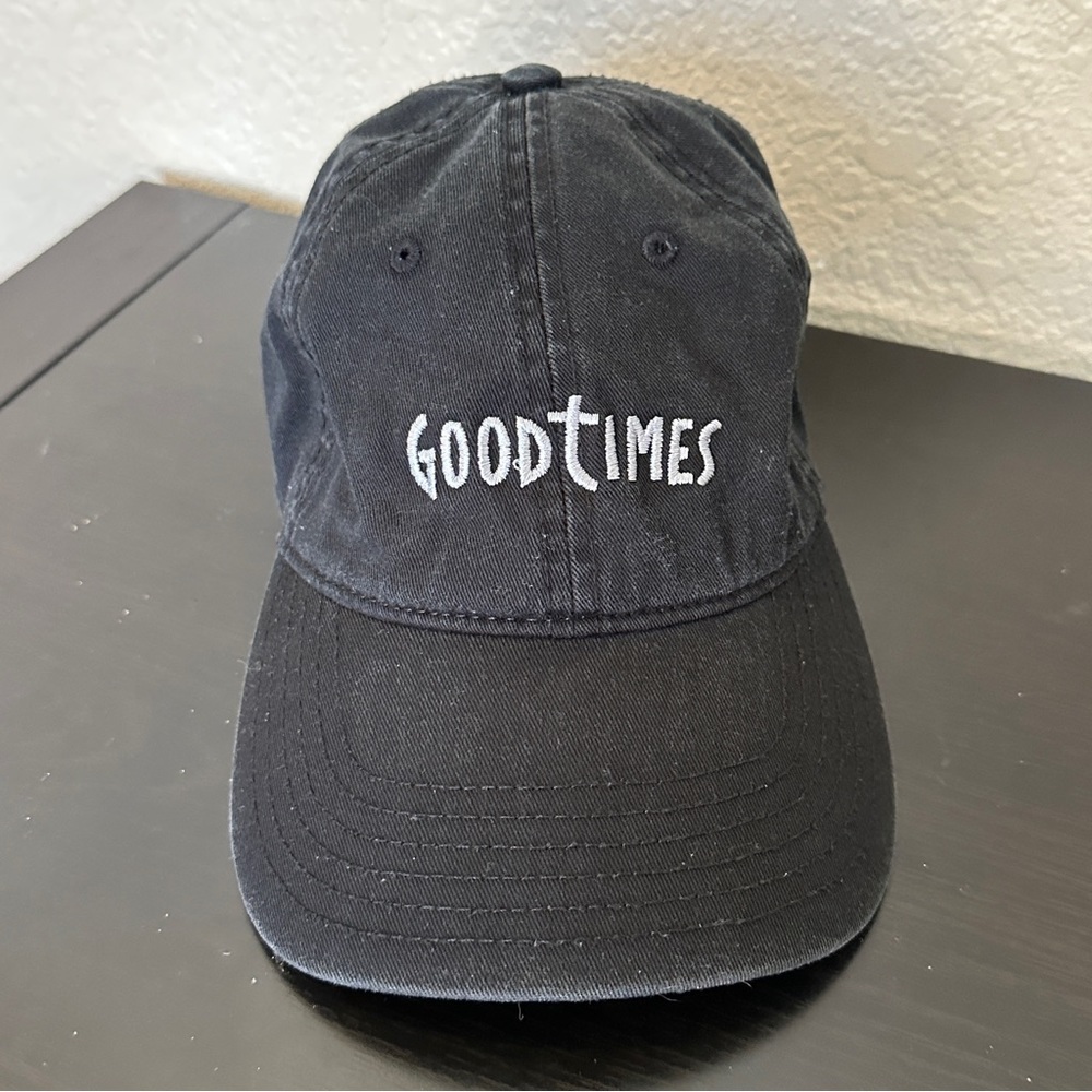 Good times restaurant‎ hat baseball cap black white embroidered adjustable